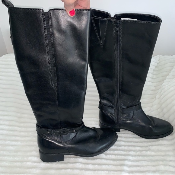 Women’s 6M CLARK’S PLAZA MARKET Black Leather Equestrian Style Riding Boots EXC - Picture 2 of 16